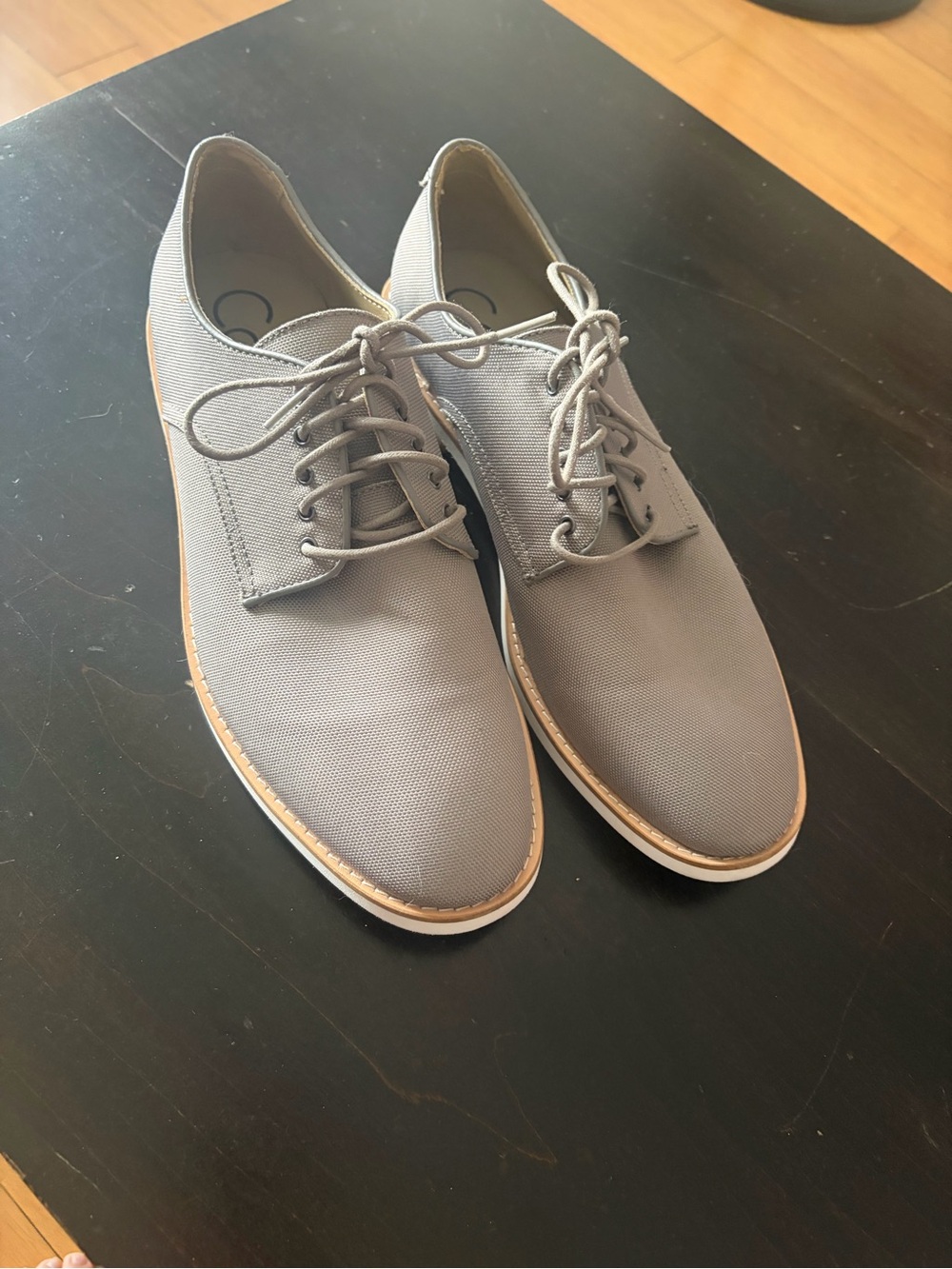 Men’s Calvin Klein Gray Canvas Lace-Up Oxfords